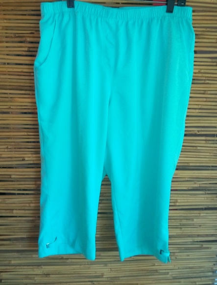 Allison Daley 18 Pull-On Turquoise Stretch Capri Pants - Picture 1 of 5